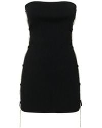 GIUSEPPE DI MORABITO - Lace-Up Stretch Rib Knit Mini Dress - Lyst