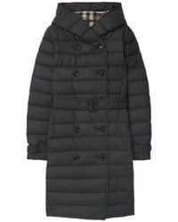 Burberry - Long Nylon Hooded Puffer Coat - Lyst
