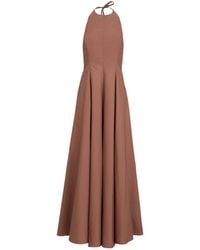 Brunello Cucinelli - Techno Cotton Poplin Halterneck Dress - Lyst