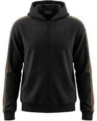 Gucci - Silk Cotton Jersey Zip Jacket With Web - Lyst