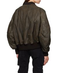 The Attico - Pilot Leather Jacket With Stand-Neck Collar - Lyst