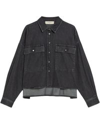 Weekend by Maxmara - Buttoned Long-Sleeved Denim Shirt - Lyst