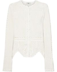 Erdem - Crocheted Cotton Peplum Cardigan - Lyst