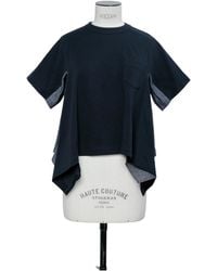 Sacai - Exposed-Seam Cotton T-Shirt - Lyst