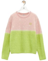 Loewe - Logo Embroidered Crewneck Jumper - Lyst