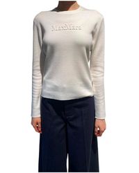 Max Mara - Manto Logo Embossed Crewneck Jumper - Lyst