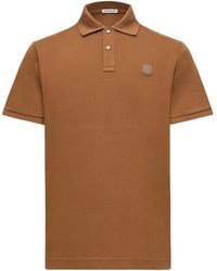 Moncler - Logo Patch Cotton Piquet Polo Shirt - Lyst