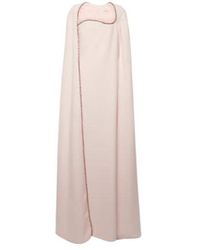Safiyaa - Mattia Caped Embellished Crêpe Gown - Lyst