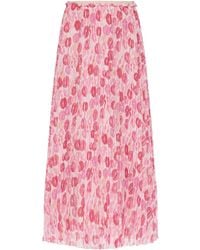 RED Valentino - Lip Printed Midi Skirt - Lyst