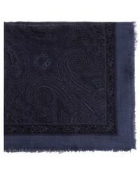 Etro - Paisley-Print Raw-Edge Scarf - Lyst
