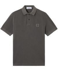 Stone Island - Compass-Patch Buttoned Polo Shirt - Lyst