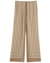TOTEME - Geometric-Print Silk Palazzo Pants - Lyst