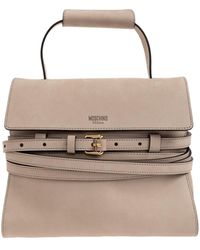 Moschino - Belt-Detail Leather Shoulder Bag - Lyst