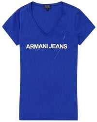 Armani Jeans - V-Neck Short-Sleeved T-Shirt - Lyst