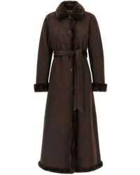 Ralph Lauren - Lauren Shea Belted Faux Fur Trim Coat - Lyst