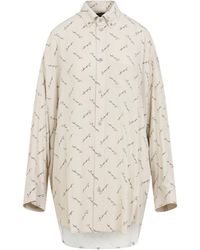 Balenciaga - Allover Logo Long-Sleeved Shirt - Lyst