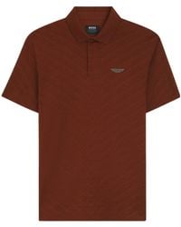 BOSS - Logo-Plaque Polo Shirt - Lyst
