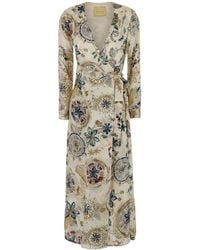 Momoní - Momonì Printed Wrap Maxi Dress - Lyst