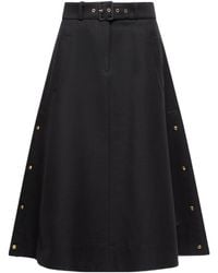 Moncler - Logo Patch A-Line Midi Skirt - Lyst