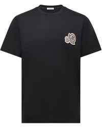 Moncler - Double Logo Patch Cotton T-Shirt - Lyst