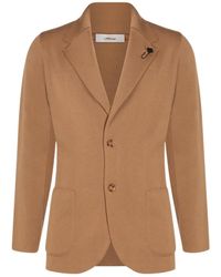Lardini - Single Breasted Brooch Detailed Blazer - Lyst