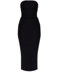 Entire studios - Strapless Ribbed Midi Dress - Lyst