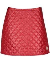 Moncler - Logo Patch Quilted Mini Skirt - Lyst