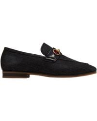 Gucci - Horsebit Detailed Denim Loafers - Lyst