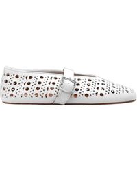 Alaïa - Alaïa Cut-Out Buckle Detailed Ballet Flats - Lyst