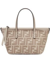 Fendi - Dove Denim-Effect Ff Jacquard Mini-Bag - Lyst
