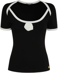 Balmain - Boat-Neck Short-Sleeved Top - Lyst