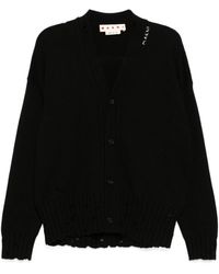 Marni - V-Neck Distressed Cardigan - Lyst