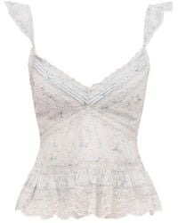 LoveShackFancy - Lainie Ruffled Lace Top - Lyst