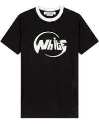 Off-White c/o Virgil Abloh - Logo Printed Crewneck T-Shirt - Lyst