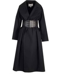 Alaïa - Alaïa Long Sleeved Belted Trench Coat - Lyst