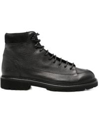 Common Projects - Grained-Leather Lace-Up Ankle Boots - Lyst