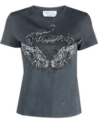 Blumarine - Washed Cotton T-Shirt - Lyst