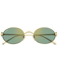 Cartier - Oval Frame Sunglasses - Lyst