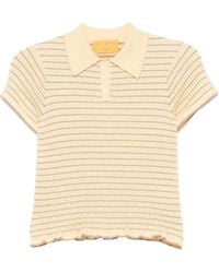 Guest In Residence - Smocked Striped Polo Shirt - Lyst