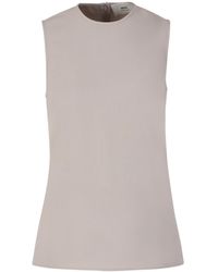 Ami Paris - Round-Neck Crepe Tank Top - Lyst