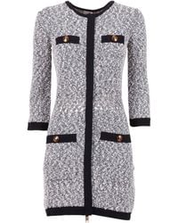 Elisabetta Franchi - Slim Fit Knitted Mini Dress - Lyst