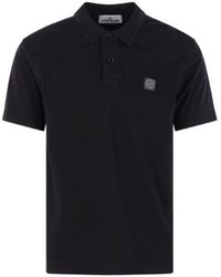 Stone Island - Logo-Patch Polo Shirt - Lyst