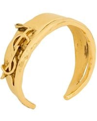 Saint Laurent - Sculptural Textured Bangle Bracelet - Lyst