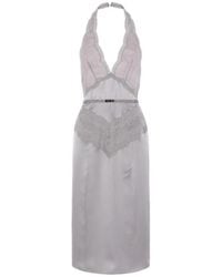 Gucci - Lace Detailed Satin Dress - Lyst