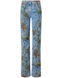 Etro - Floral-Print Straight-Leg Jeans - Lyst