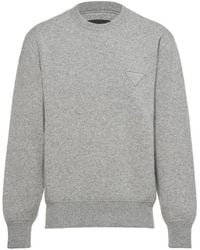 Prada - Long Sleeved Crewneck Sweater - Lyst