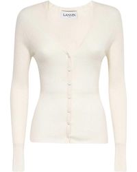 Lanvin - V-Neck Knitted Cardigan - Lyst