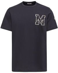 Moncler - Cotton Jersey Monogram T-Shirt - Lyst