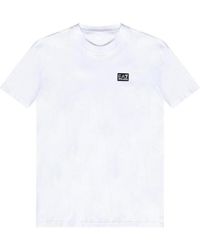 EA7 - Logo-Patch Cotton T-Shirt - Lyst
