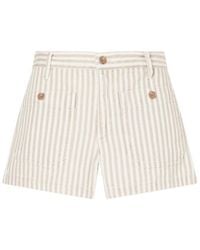FRAME - The Cruise Striped Cotton Denim Shorts - Lyst